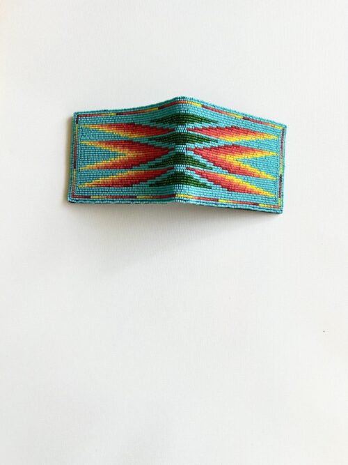 Turquoise Chevron Wallet with Credit Card Slots - Image 2