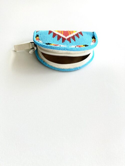 Turquoise Feather Peak Dance Shoshone Style Coin Purse - Image 2
