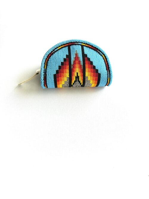 Turquoise Rainbow Band Shoshone Style Coin Purse