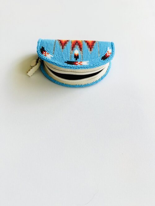 Turquoise Red Feather Dance Shoshone Style Coin Purse - Image 2