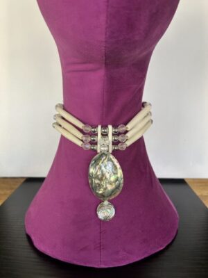 Abalone Drop Bone Crystal Choker