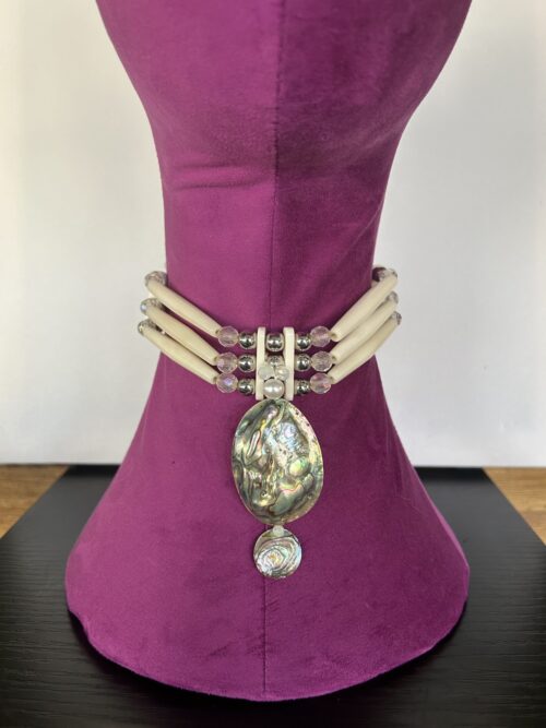Abalone Drop Bone Crystal Choker