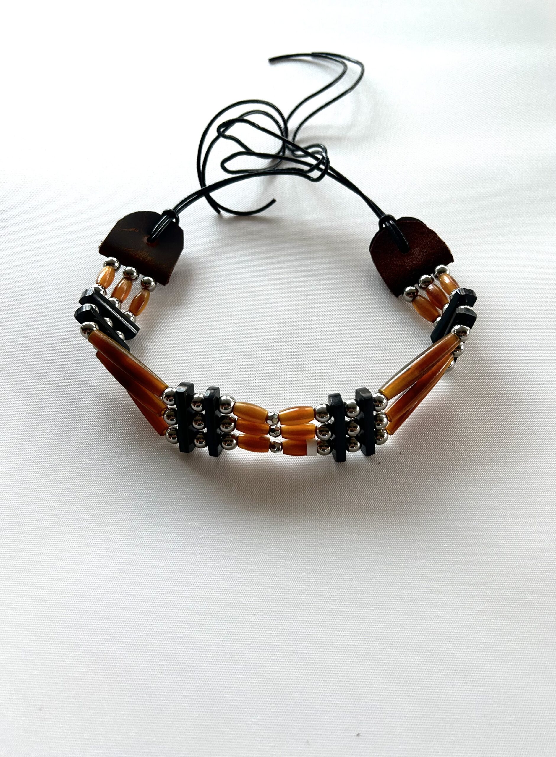 Antler 3 Tear Silver Throat Choker - Image 2