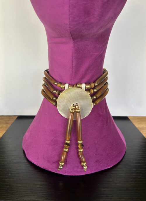 Antler Brass Shell Bone Tassel Choker