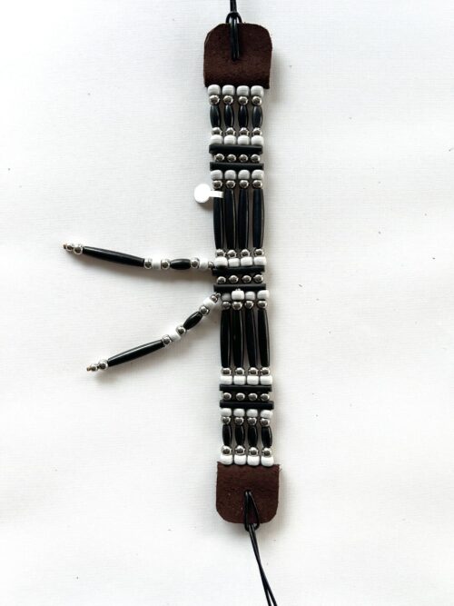 Black Bone Silver Gray Drape Choker - Image 2