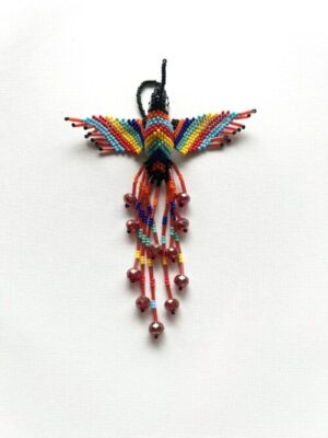 Black head Striped Wing Salmon Tail Hummingbird Ornament