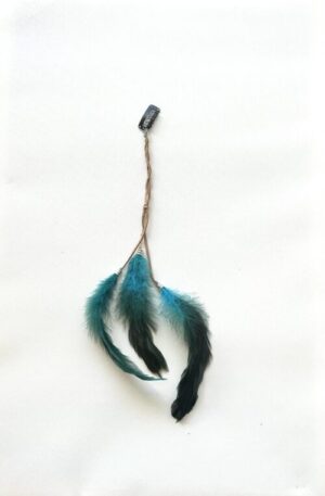 Blue Feather Chain Braid Hair Clip
