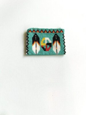Bluegreen Medicine Wheel 2 Feathers Coin Purse