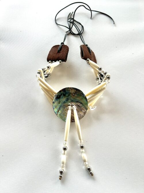 Bone Abalone Silver Choker - Image 3