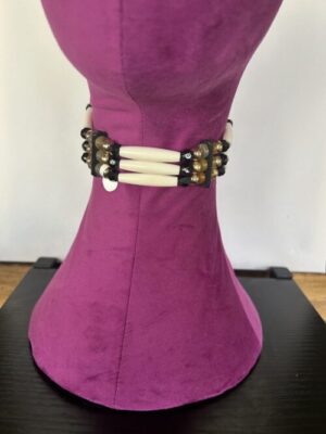 Bone Antler Bead Brass Choker