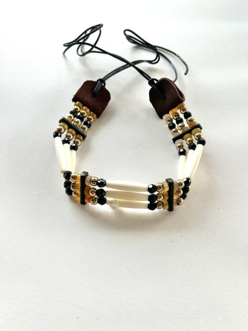 Bone Antler Bead Brass Choker - Image 2