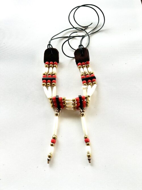 Bone Brass Red Drape Choker - Image 3