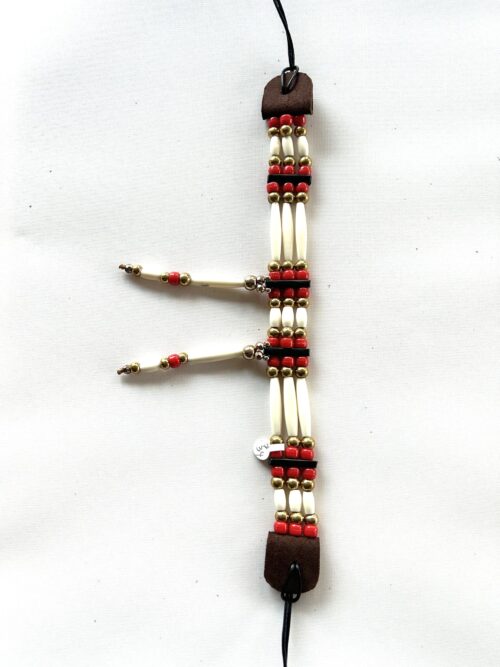 Bone Brass Red Drape Choker - Image 2