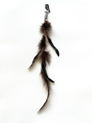 Brown Feather Beaded Hair Clip