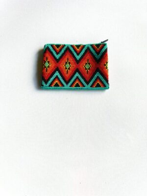Chevron Red Orange Coin Purse