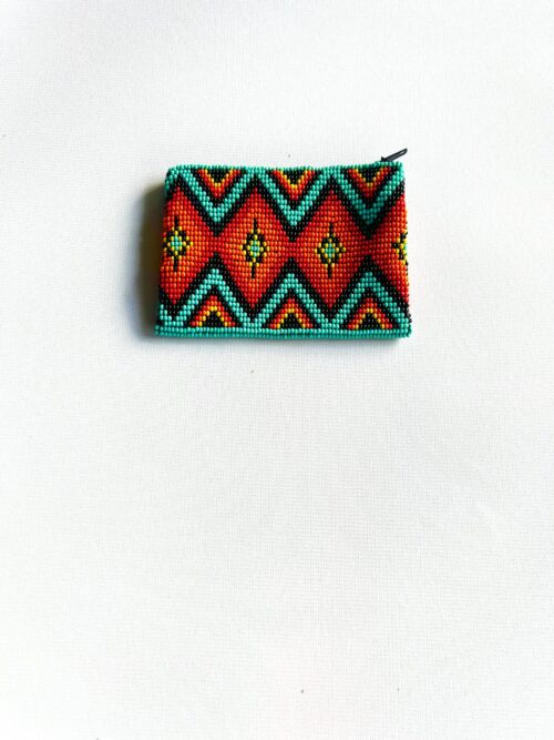 Chevron Red Orange Coin Purse