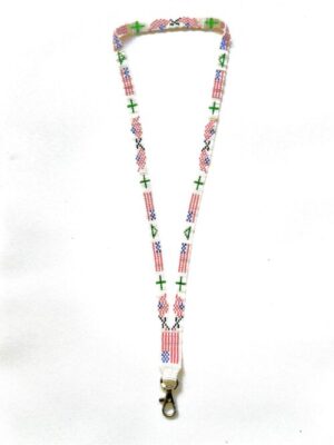 Flag and Green Cross Lanyard
