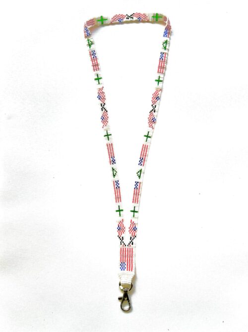 Flag and Green Cross Lanyard