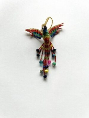 Gold head Rainbow Chest Hummingbird Ornament