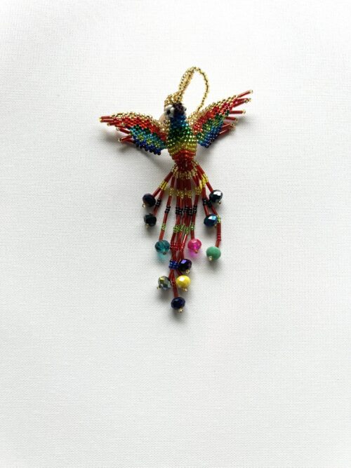 Gold head Rainbow Chest Hummingbird Ornament