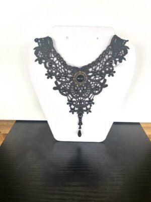 Gothic Black Lace Jewels and Drop Choker