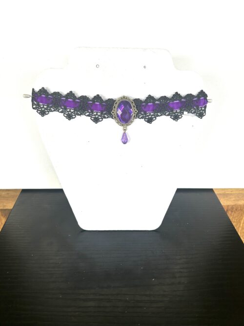 Gothic Purple Velvet with Jewel Choker