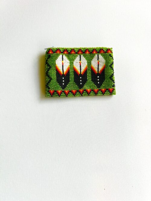 Green Shine 3 Feathers Coin Purse