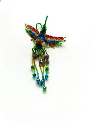 Green head Rainbow Zigzag Wing Hummingbird Ornament