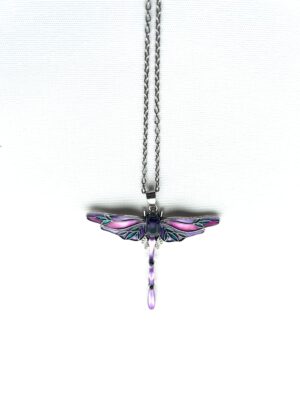 Jewel Enamel Magenta Dragonfly Necklace