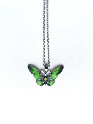 Lime Green Butterfly Necklace