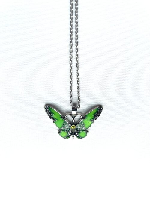 Lime Green Butterfly Necklace