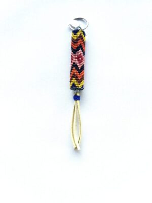 Mirror Chevron Pink with Red Center Tube Key Chain