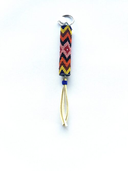 Mirror Chevron Pink with Red Center Tube Key Chain