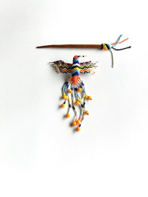 Orange Head Chevron Hummingbird Barrette - Image 2