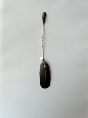 Pink Silver Gold Whisper with Natural Feather Hair Clip