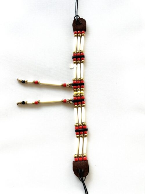 Red Gold Yellow Bead Tassels Choker - Image 3