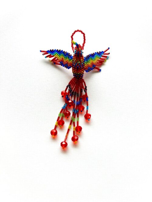 Red Stripe Rainbow Chest Hummingbird Ornament