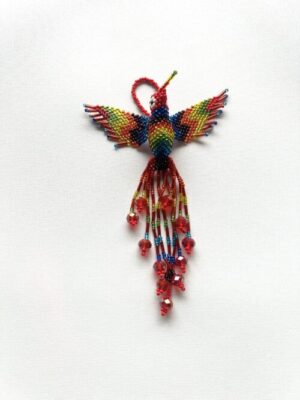 Red head Navy Throat Rainbow Hummingbird Ornament