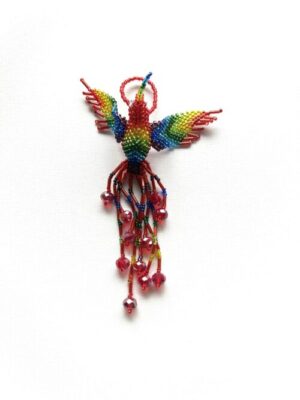 Red head Rainbow Chevron Chest Wing Hummingbird Ornament