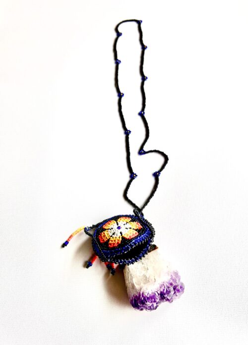 Sacred Flower Frosty Cobalt Medicine Pouch - Image 2