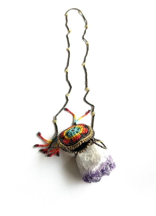 Sacred Flower Frosty Gold Medicine Pouch - Image 2