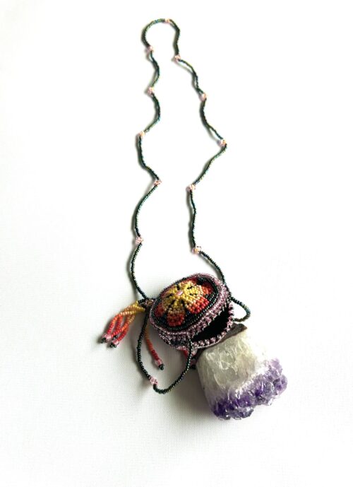 Sacred Flower Frosty Pink Medicine Pouch - Image 2