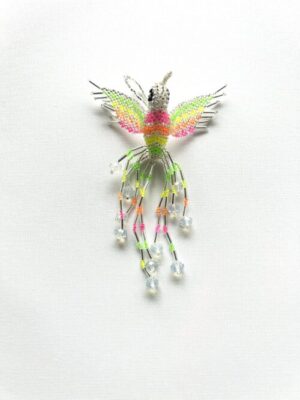 Silver Neon Hummingbird Song Ornament