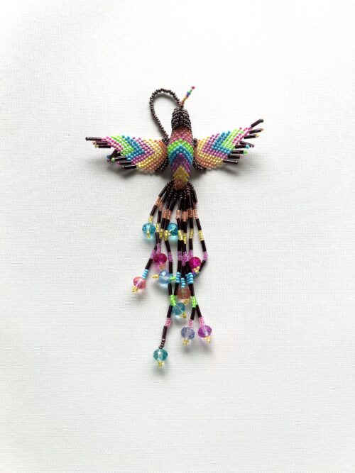 Taupe Head Chevron Wing Hummingbird Ornament
