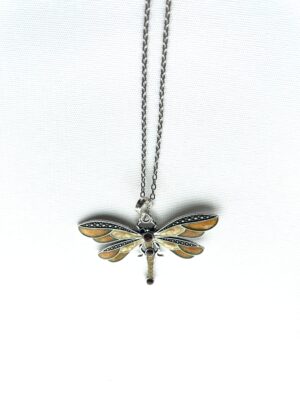 Tawny 2 Wing Studs Dragonfly Necklace