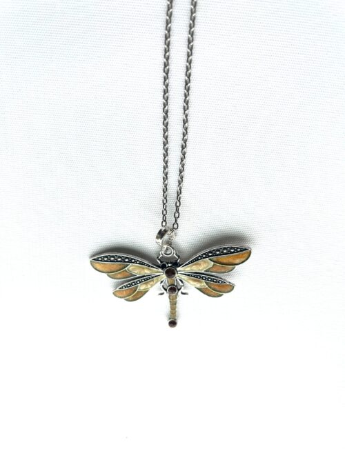 Tawny 2 Wing Studs Dragonfly Necklace