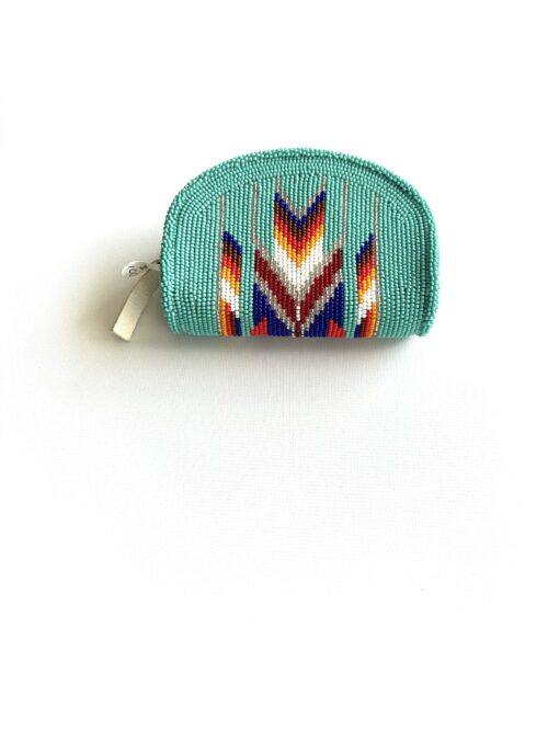 Teal Chevron Shoshone Style Coin Purse