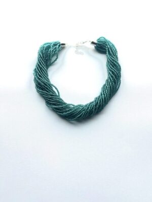 Teal Multi Strand Bead Choker