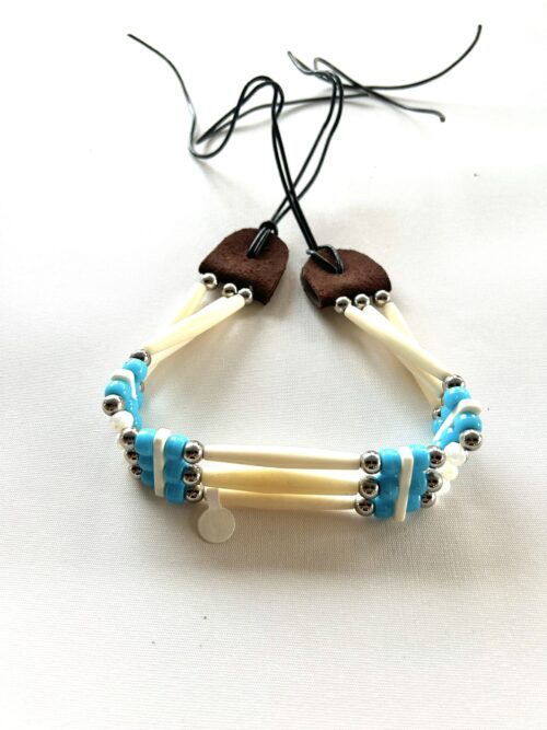 Turquoise Bone Silver Choker - Image 2