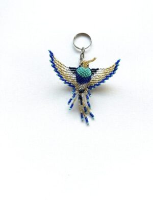Turquoise Chest Gold Wing Hummingbird Key Chain